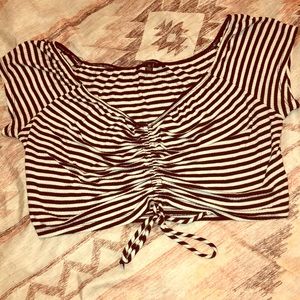 Striped & Strapped Crop Top